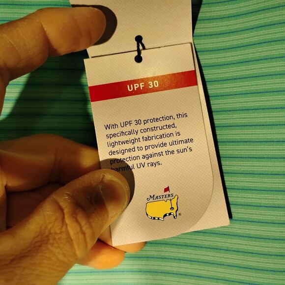 Masters Tech polo shirt mens M Medium green performance stretch UPF 30 golf - Picture 5 of 10